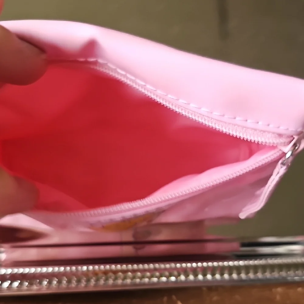 NWT Vintage Sephora Girls Pink Patten Leather Cosmetic / Coin Bag Super Cute